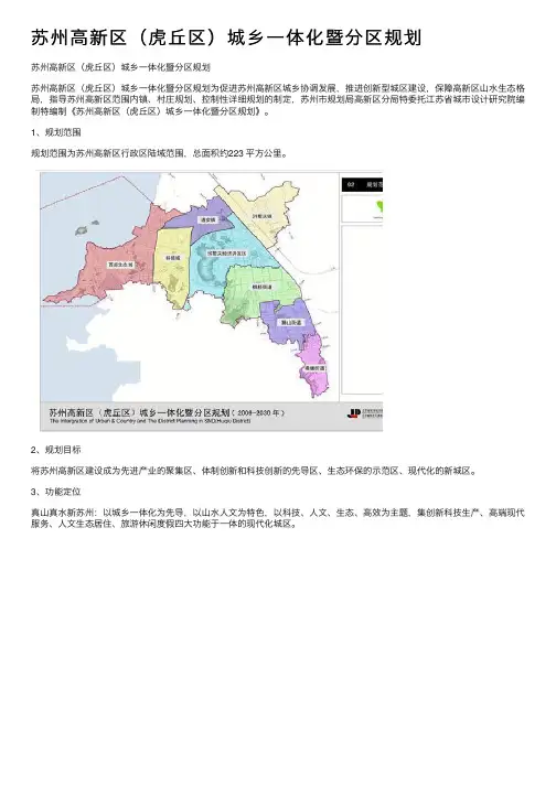 苏州高新区（虎丘区）城乡一体化暨分区规划