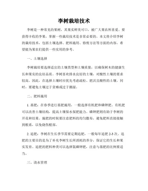 李树栽培技术