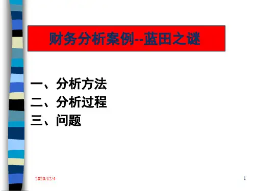财务分析案例：蓝田之谜(ppt 25页)