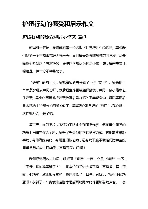 护蛋行动的感受和启示作文