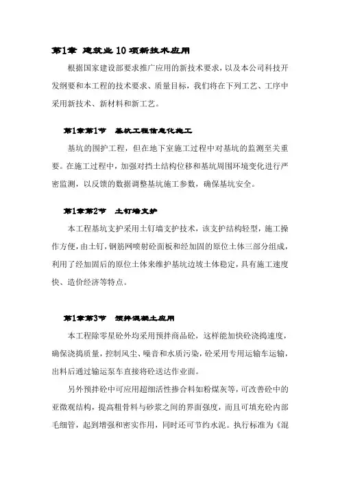 建筑业10项新技术应用(施工组织设计)