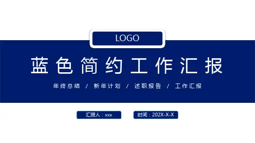 蓝色简约工作汇报PPT模板