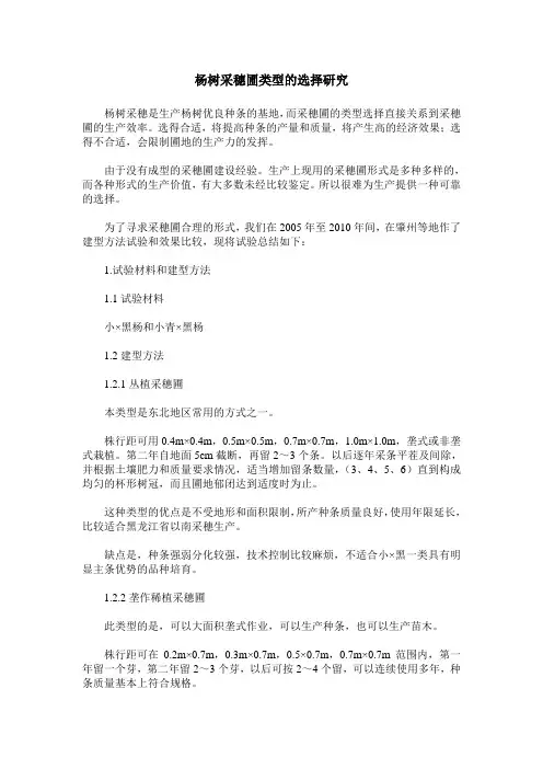 杨树采穗圃类型的选择研究