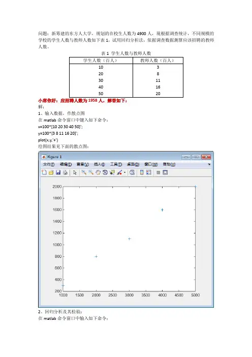 matlab回归分析一例