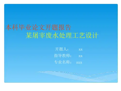 屠宰场废水处理工艺设计 看-