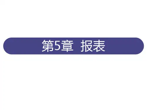 Access2010数据库基础教程第5章-报表讲课教案