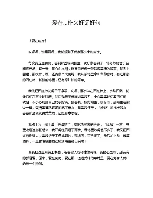 -爱在…作文好词好句