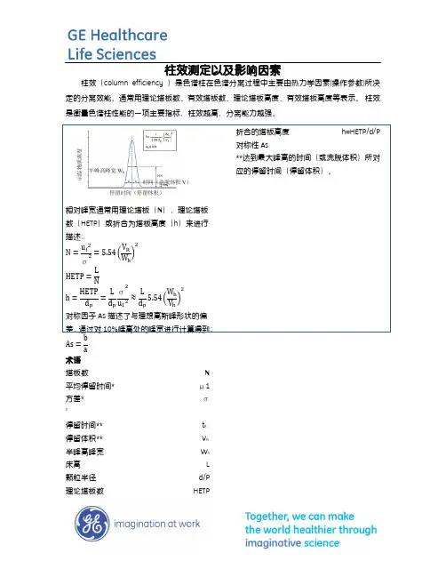 柱效测定以及影响因素