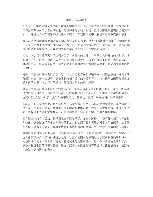班级文字活动感想
