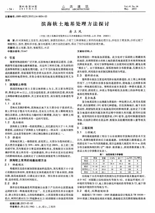 滨海软土地基处理方法探讨