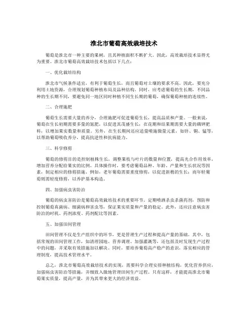淮北市葡萄高效栽培技术