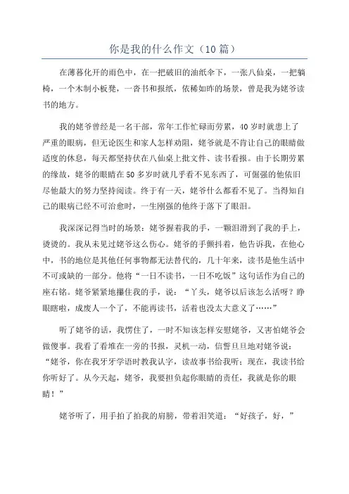 你是我的什么作文(10篇)