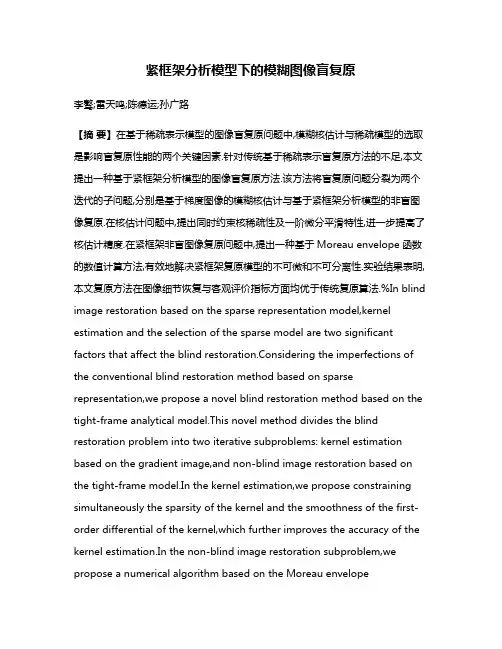 紧框架分析模型下的模糊图像盲复原