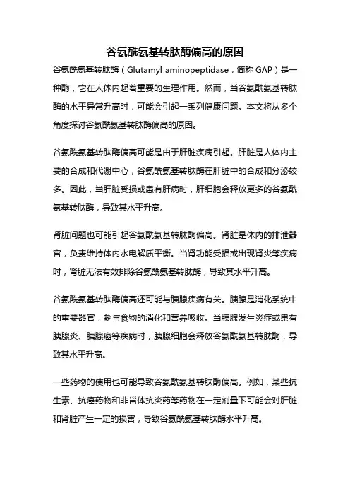 谷氨酰氨基转肽酶偏高的原因