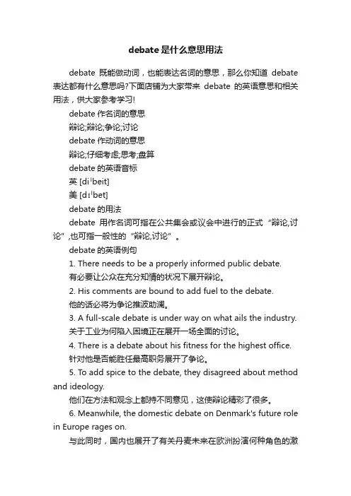 debate是什么意思用法