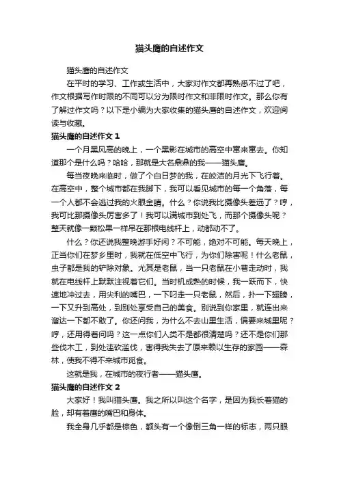 猫头鹰的自述作文