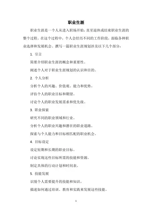 职业生涯pdf