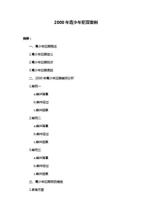2000年青少年犯罪案例