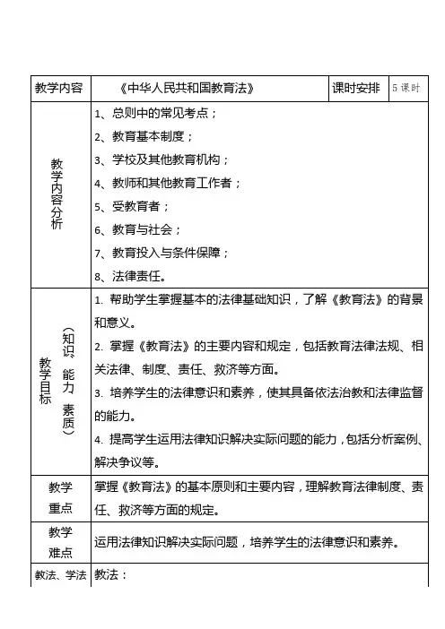 法律法规教案