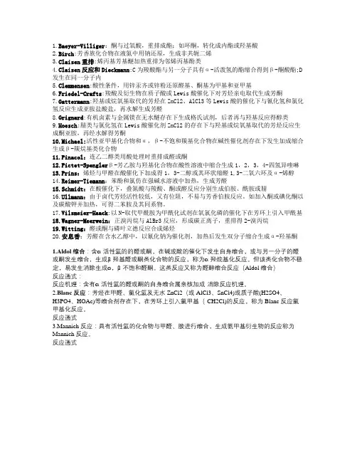 药物合成人名反应整理