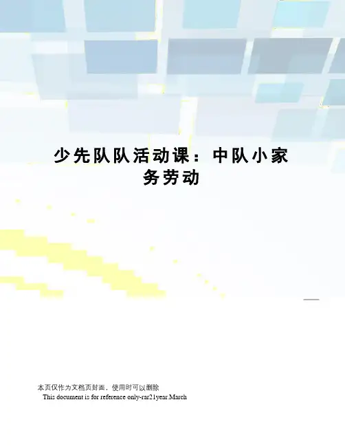 少先队队活动课：中队小家务劳动