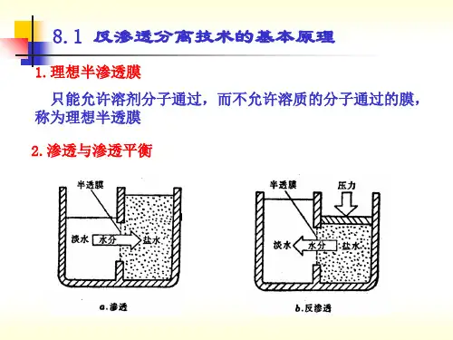 反渗透膜分离技术教学文案