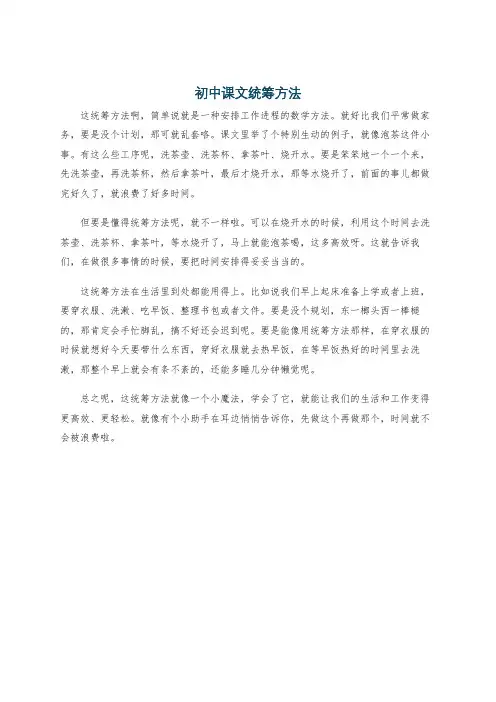 初中课文统筹方法