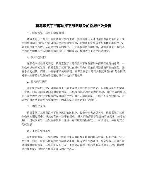 磷霉素氨丁三醇治疗下尿路感染的临床疗效分析