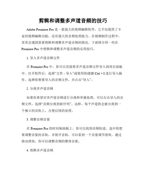 剪辑和调整多声道音频的技巧