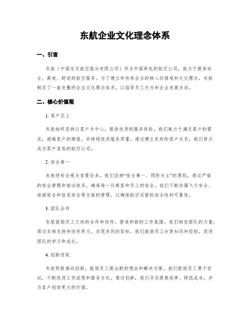 东航企业文化理念体系