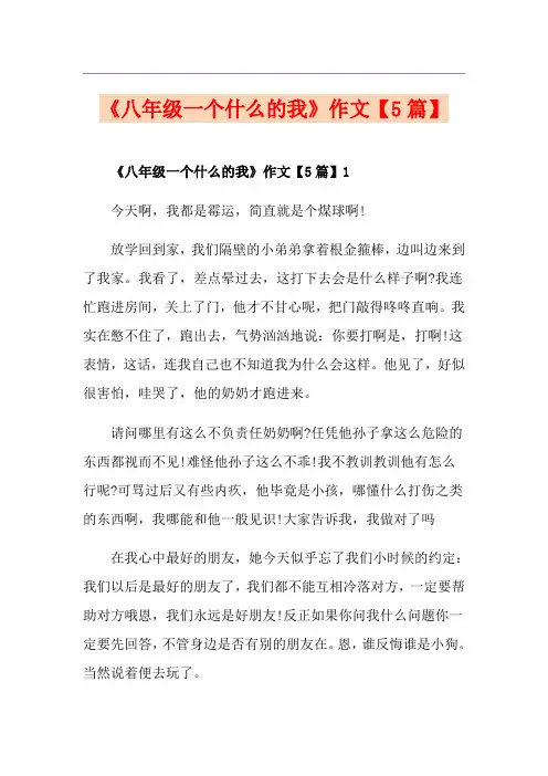 《八年级一个什么的我》作文【5篇】