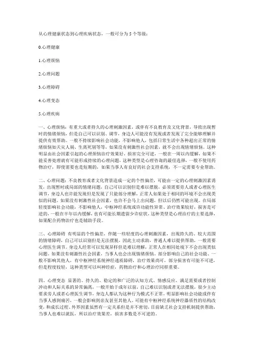 心理问题的分类