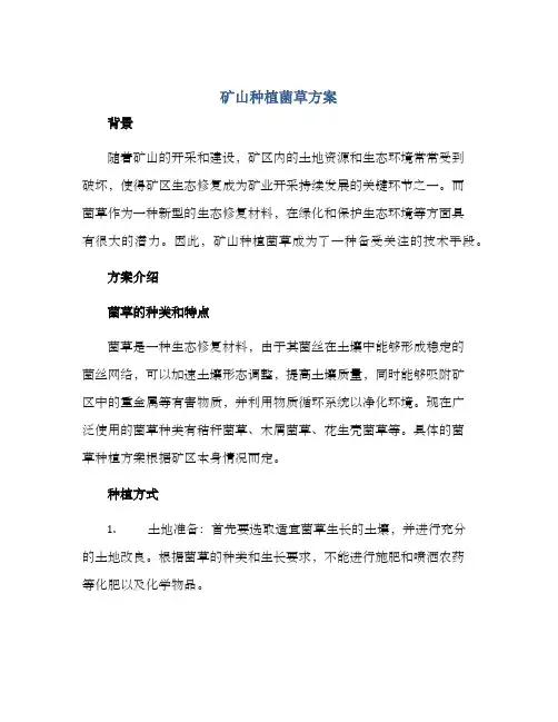 矿山种植菌草方案