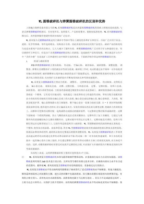 WL圆锥破碎机与弹簧圆锥破碎机的区别和优势