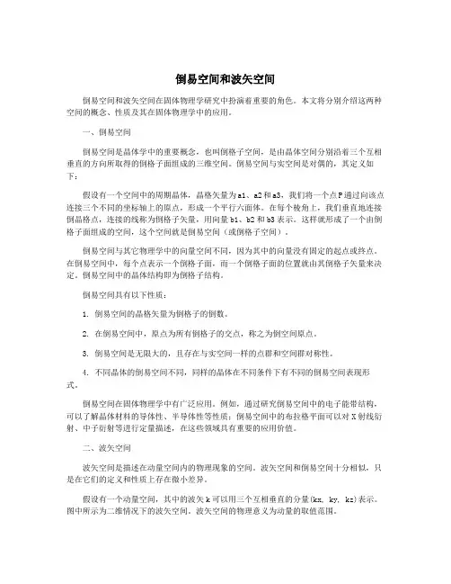 倒易空间和波矢空间