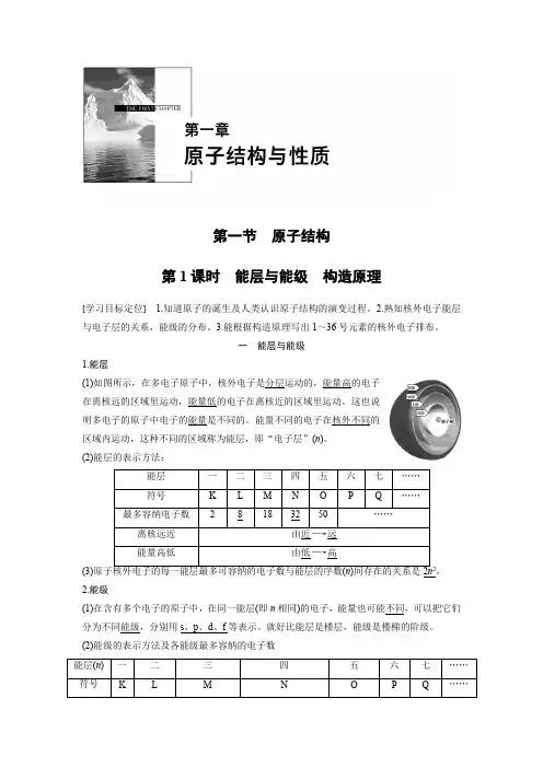 高中化学物质结构能层与能级 构造原理