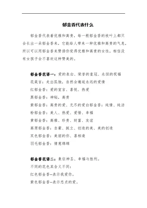 郁金香代表什么
