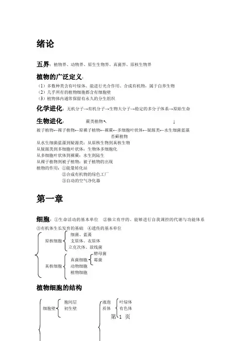 吉林大学大一生物复习资料共22页word资料