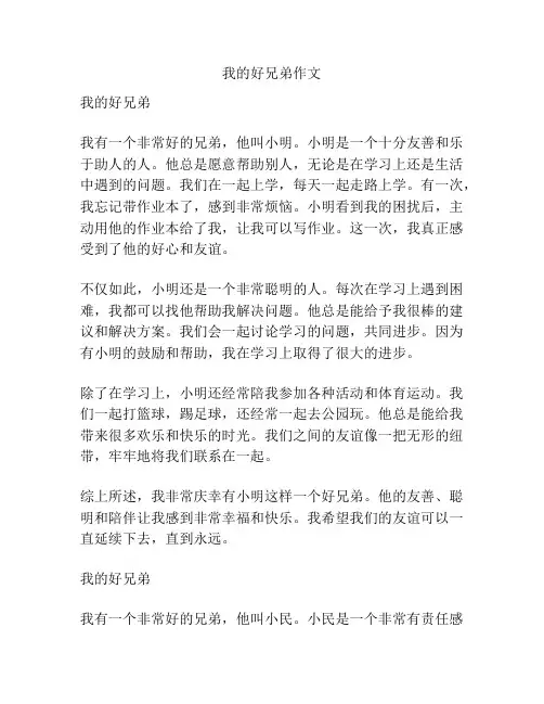 我的好兄弟作文