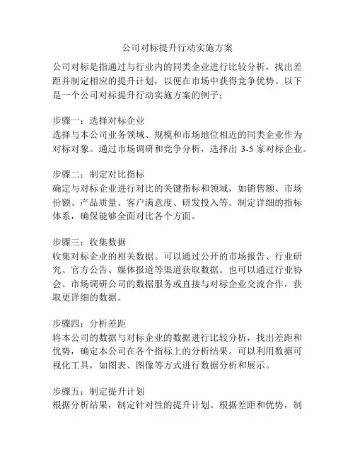 公司对标提升行动实施方案