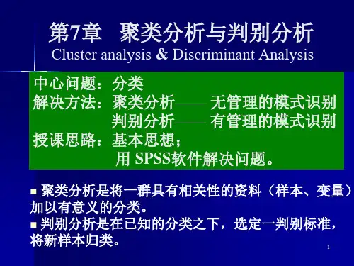 聚类分析与判别分析