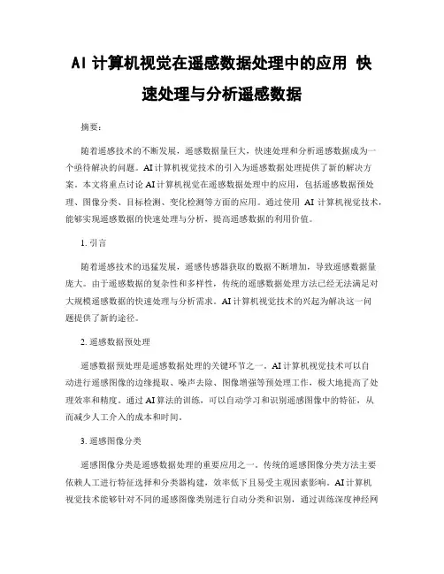 AI计算机视觉在遥感数据处理中的应用 快速处理与分析遥感数据