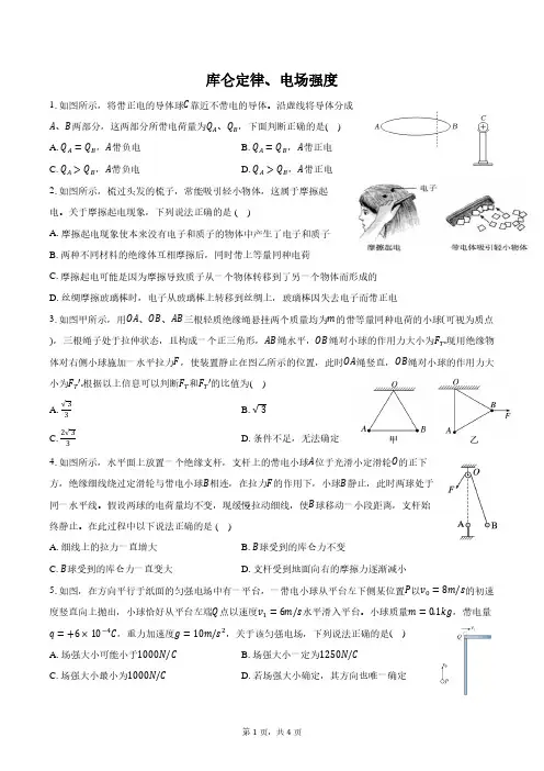 库仑定律、电场强度