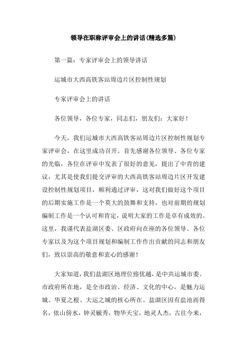 领导在职称评审会上的讲话(精选多篇)