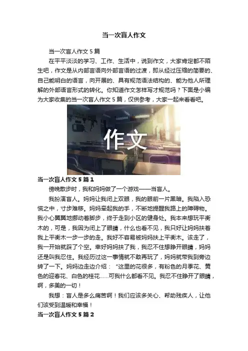 当一次盲人作文