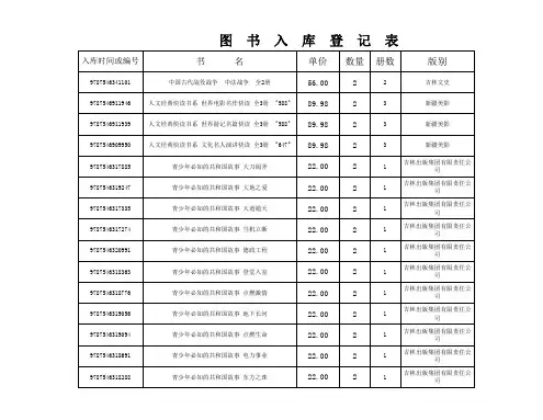 图书入库登记表