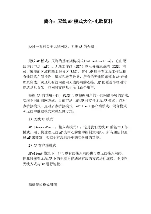 简介：无线AP模式大全-电脑资料