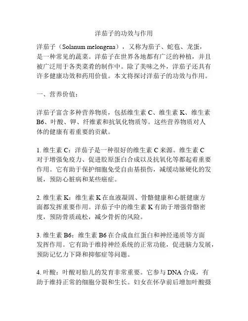 洋茄子的功效与作用