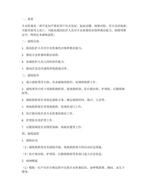 羊水栓塞应急预案演练流程