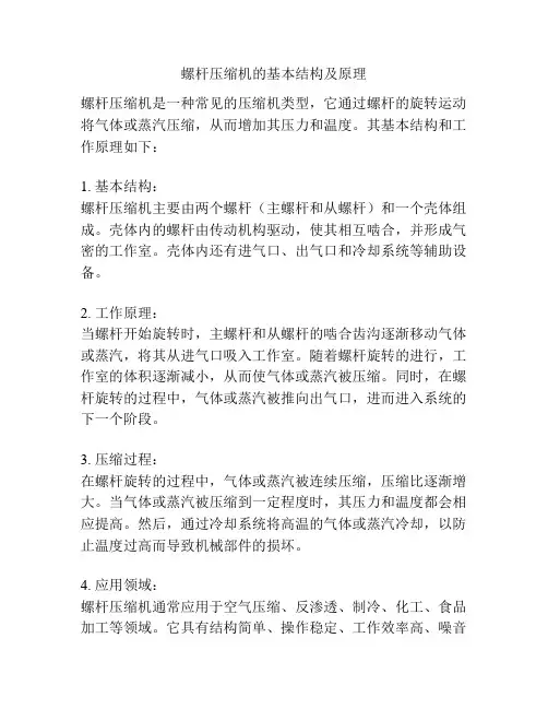 螺杆压缩机的基本结构及原理